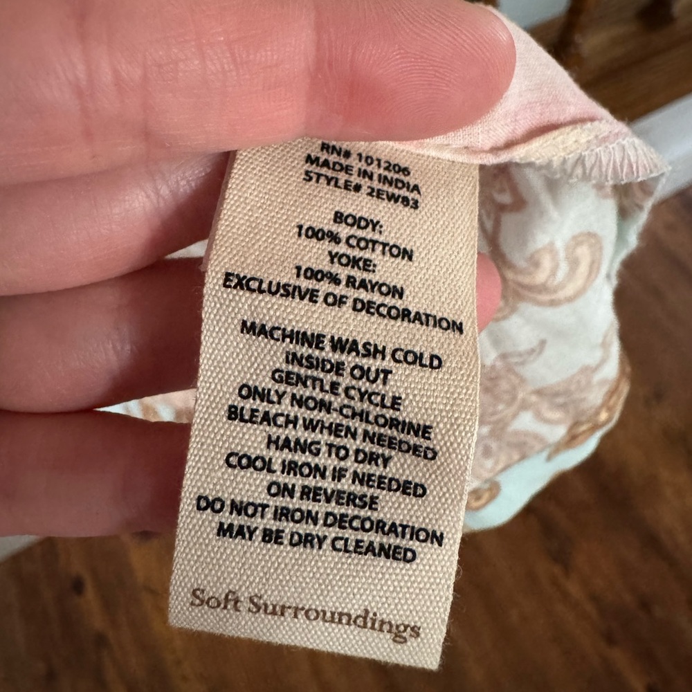 Soft Surroundings Floral Patchwork Button Down Sh… - image 3